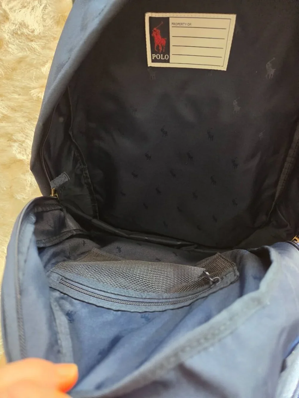 Polo Ralph Lauren Polo Bear Backpack Zip Blue School Travel